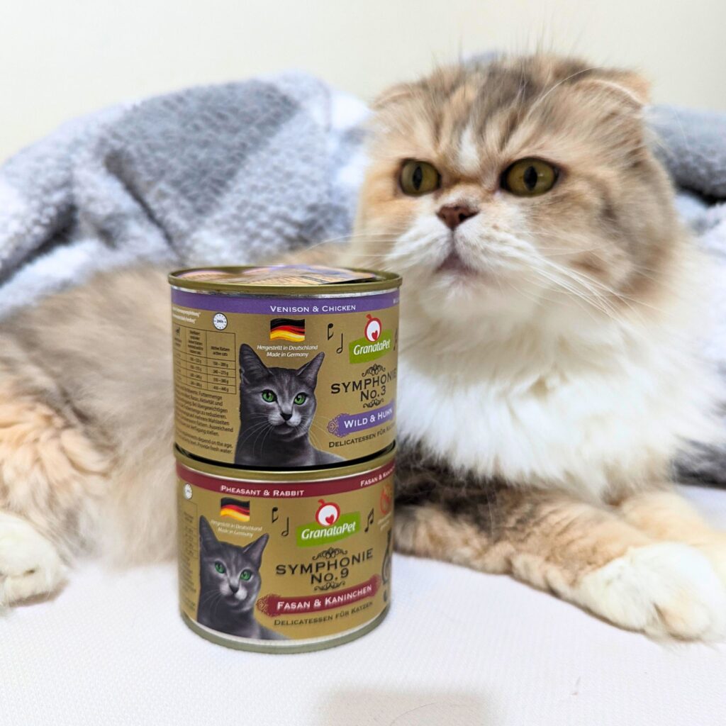 貓咪開箱｜GranataPet 葛蕾特｜挑食貓也愛吃的交響樂主食貓罐評價來囉！低溫慢燉主食罐，堅持天然，鮮肉率97%以上搭配石榴籽，8種口味滿足挑剔的毛孩子