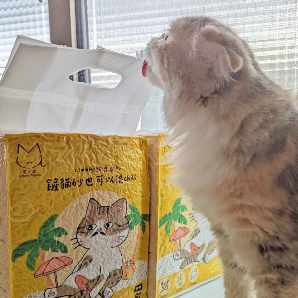 豆腐砂品牌推薦｜喵大叔Uncle Meow｜開箱喵大叔1.5mm極細豆腐砂，奶香除臭、好結塊、可沖馬桶貓砂-AG吃貨