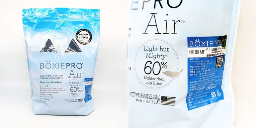 美國動物醫院指定使用｜BOXIECAT博識貓｜Air超植砂，專利凝結生物砂、黑益生菌Plus專利凝結生物砂，更輕、更耐、更省量-AG吃貨