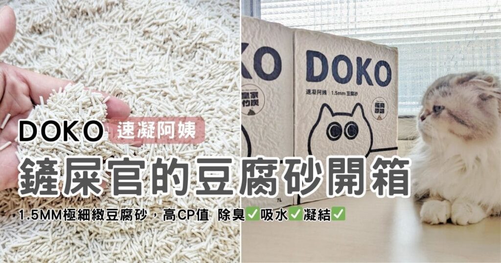 貓砂推薦｜DOKO速凝阿姨豆腐砂｜開箱評測：貓貓親身體驗的超值好選擇-ag吃貨