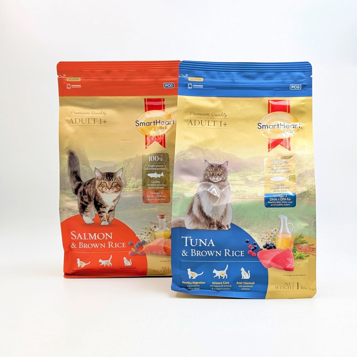 單一肉源飼料開箱｜慧心自然系列（極地鮭魚+糙米 vs 深海鮪魚+糙米）12歲挑嘴貓小花來開箱-AG吃貨