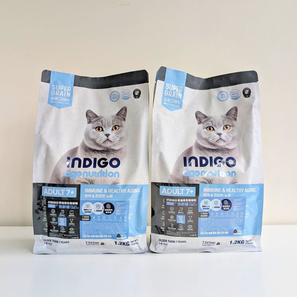 熟齡貓飼料開箱｜挑嘴13歲摺耳貓也願意主動吃！INDIGO英迪格有機貓糧7+開箱分享｜英迪格貓飼料評價-AG吃貨